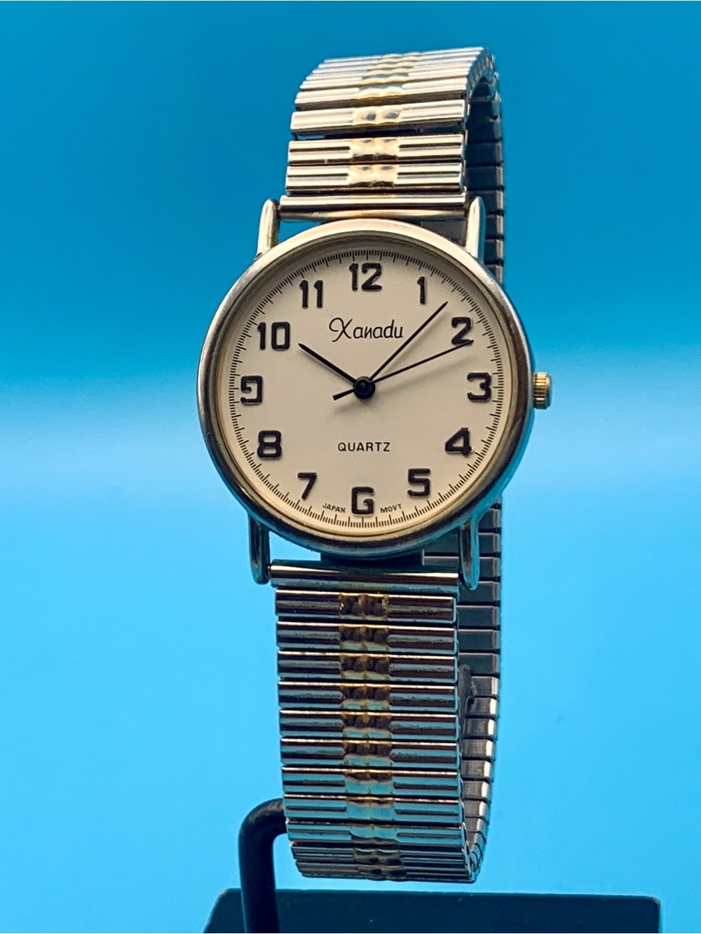 XANADU Men’s Vintage Wristwatch Expand Band Japan Movt Easy Read Works New Batt